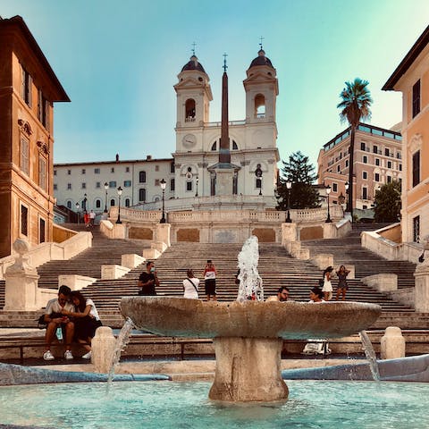 Walk up the famous Spanish Steps, a three-minute stroll away