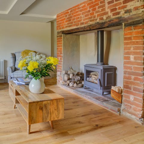 Curl up in front of the wood-burning stove with a book