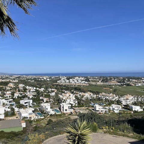 Enjoy wonderful views over Marbella and Mediterranean from the balcony – we love it at sunset