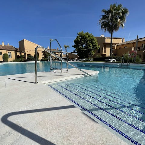 Go for a dip in the communal swimming pool – will you dive right in?