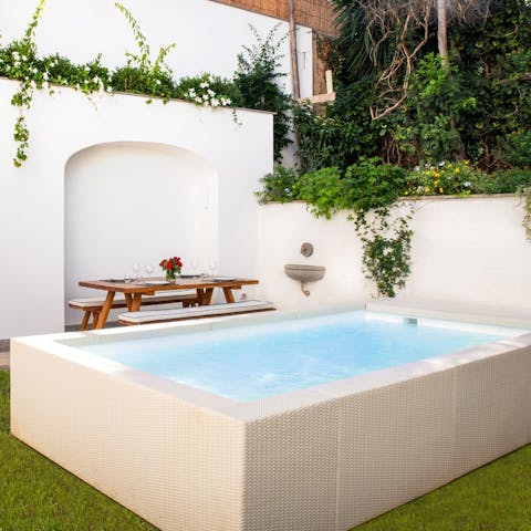 Beat the heat in the petite outdoor pool