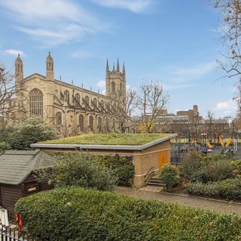 Enjoy views of Chelsea's St Luke's Church from the roof terrace