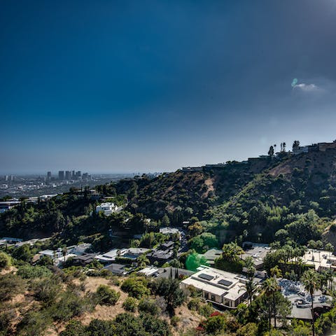 Stay up in the Hollywood Hills with a view of Los Angeles for miles