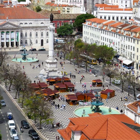 Sample the restaurants and cafes on nearby Rossio Square