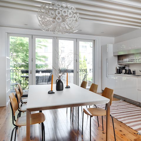 Sit down for homemade lunch in the stylish dining area