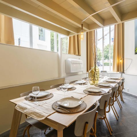 Gather for memorable meals at the stylish dining table