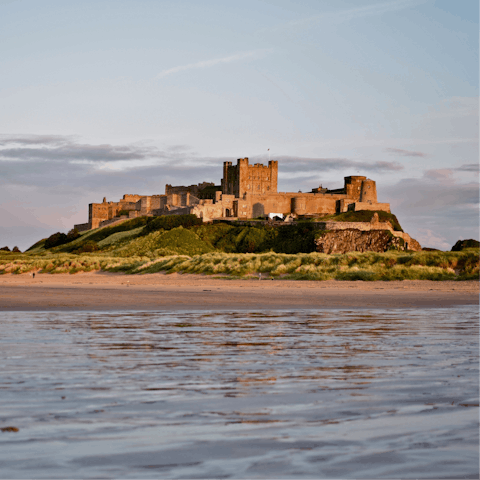 Stroll ten minutes to Bamburgh Beach and admire the seafront castle