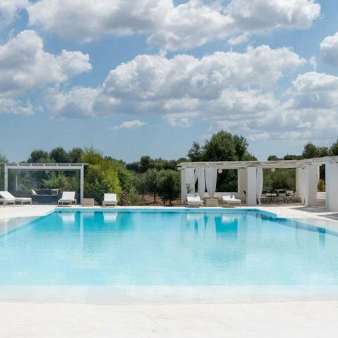 Splash the day away in the private pool