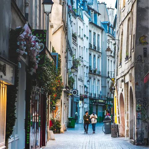 Dive into Le Marais' historic streets right outside your door