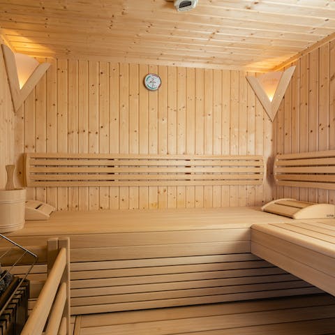 Retreat to the private sauna for some much-needed rest & relaxation