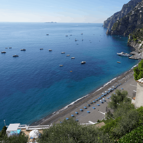 Catch some rays at Positano Spiaggia, just half an hour away on foot