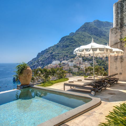 Take in views of the Amalfi Coast from your own private infinity pool