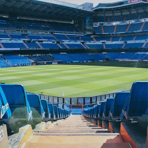 Watch football at the Santiago Bernabéu Stadium, five minutes away