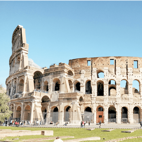 See the mighty Colosseum up close and personal, only twenty-five minutes' walk away
