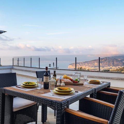 Dine alfresco and admire the incredible views from the outdoor kitchen