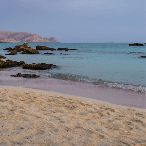 Enjoy the fabulous beaches of Crete – your home is just steps from Elounda Beach