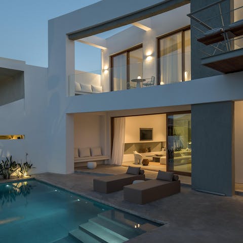 Step down into your private pool any time, day or night