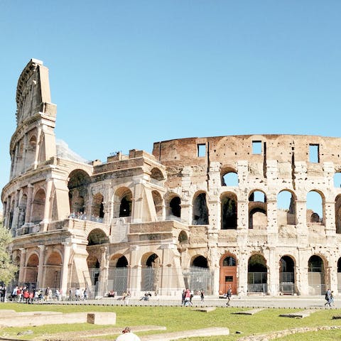 Visit the Colosseum – reachable in fifteen minutes on foot