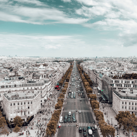 Shop 'til you drop on the Champs-Elysées, just 300 metres away