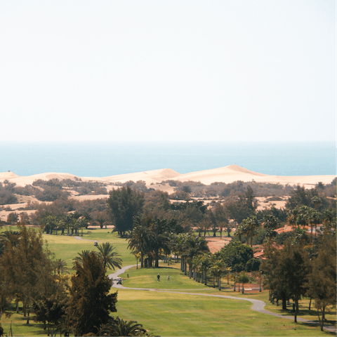 Drive sixteen minutes to Maspalomas and sprawl out on the famous sand dunes