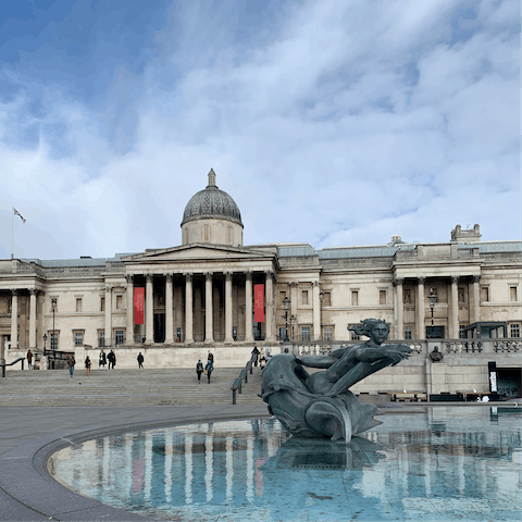 Take a six-minute stroll to the iconic Trafalgar Square