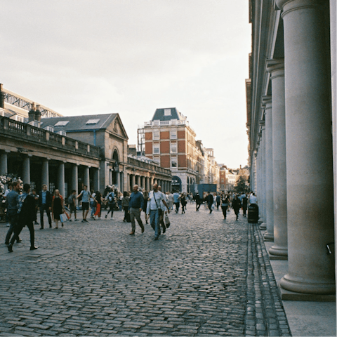 Browse the shops and restaurants of Covent Garden, four minutes away