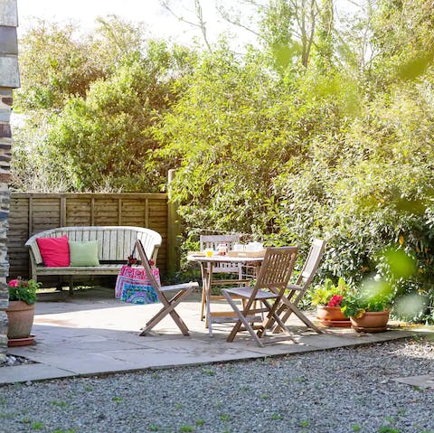 Sit back and relax in your enclosed private garden