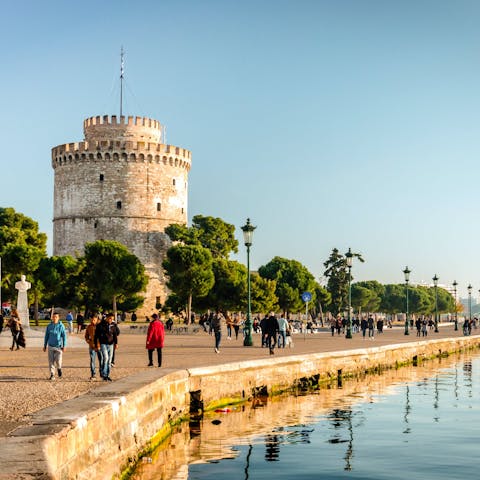 Visit Thessaloniki's historic White Tower by the sea