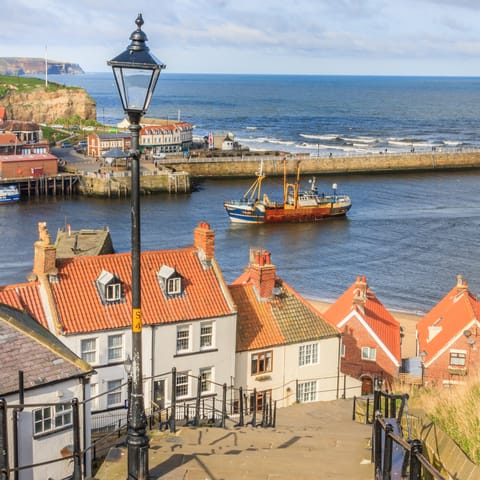 Spend a day in pretty Whitby, a twenty-minute drive away