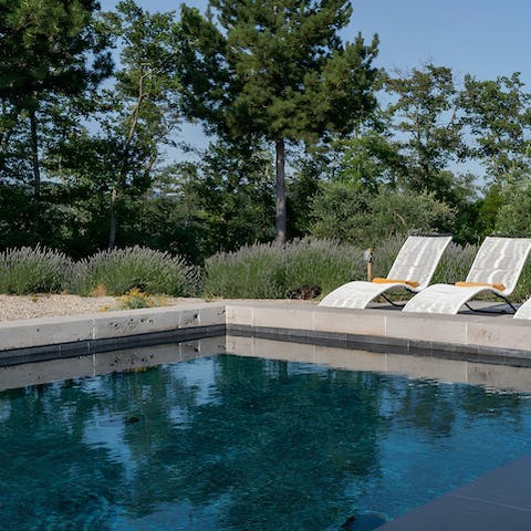 Take in the countryside views from the pool