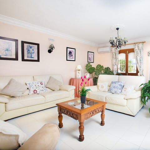 Kick back and relax in the elegant living space