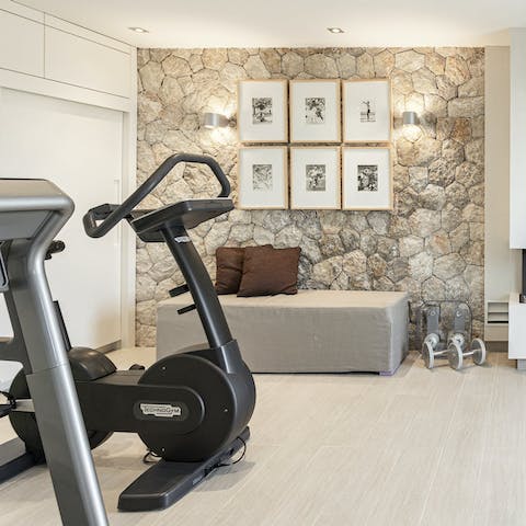 Work out in the home's private gym