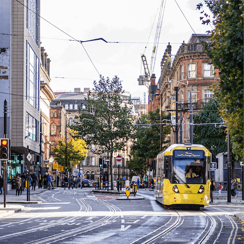 Explore the heart of Manchester, just a five-minute walk away
