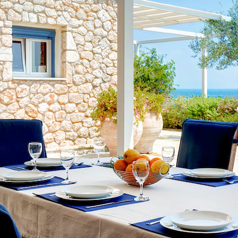 Cook fresh seafood on the barbecue and dine alfresco