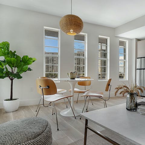 Take in city views over breakfast as you plan out your day