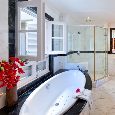 Pamper yourself in the Jacuzzi bath at the end of the day