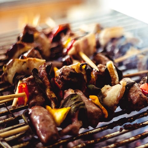 Make the most of the weather and use the communal grill in the building's courtyard