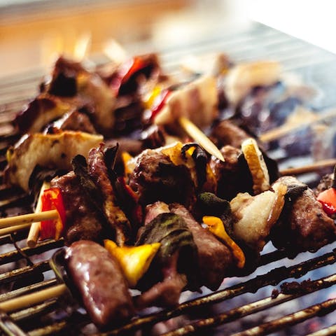 Make the most of the weather and use the communal grill in the building's courtyard
