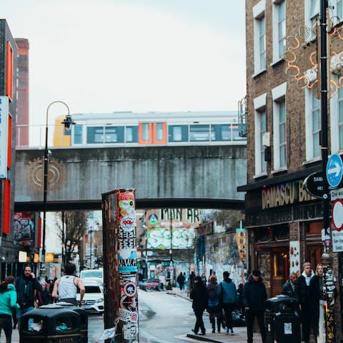 Walk a quarter of an hour into Shoreditch for street art, independent boutiques and cocktail bars