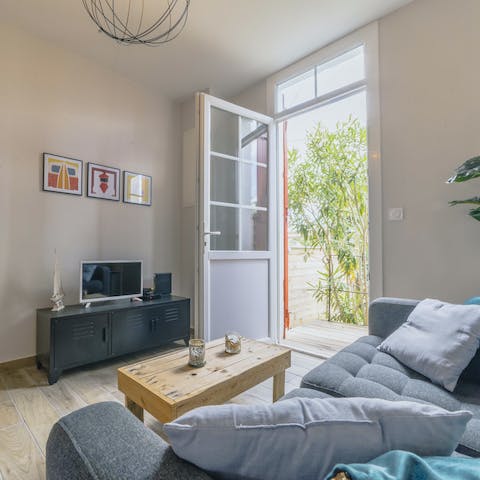 Open the door from the living room straight to the private terrace