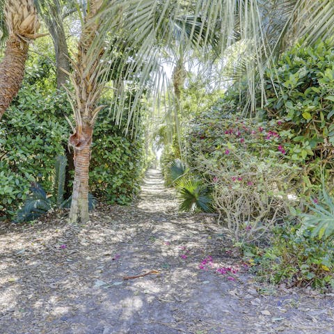 Discover a secret garden path from your home to the beach