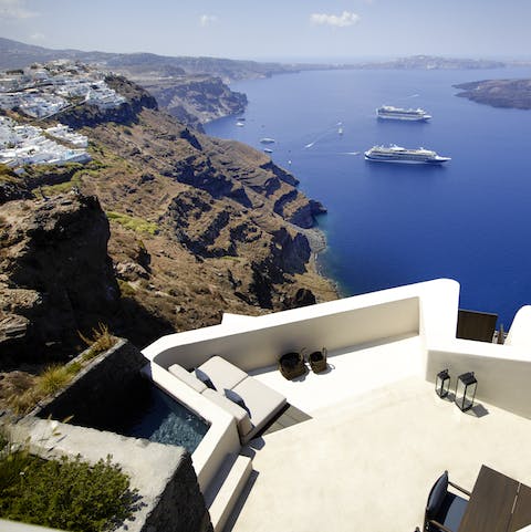 Gaze out at stunning landscapes from the infinity pool