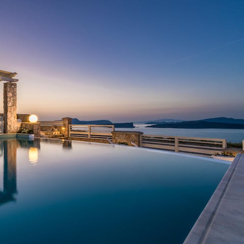 Enjoy a twilight swim in your private infinity pool