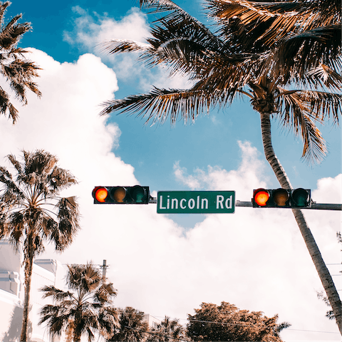 Stroll down Lincoln Drive, home to boutiques, restaurants and sidewalk cafes – it's a three-minute walk away