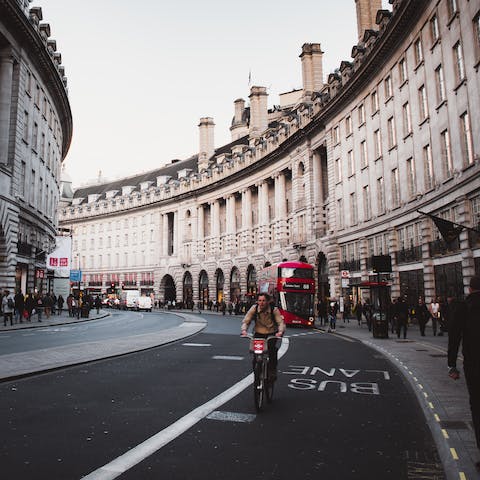 Browse the flagship stores on Regents Street, a very short walk away
