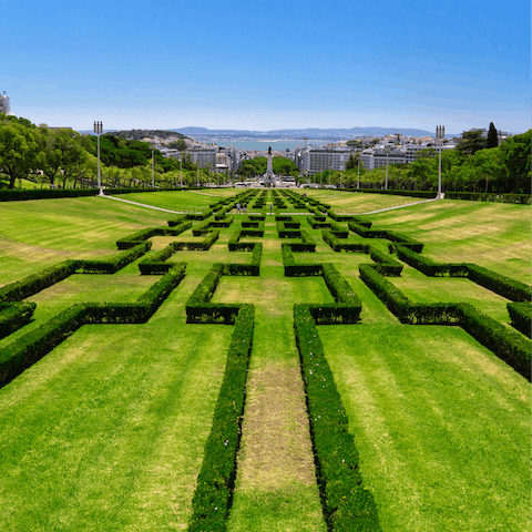 Take a fifteen-minute stroll to the lush gardens of Edward VII Park