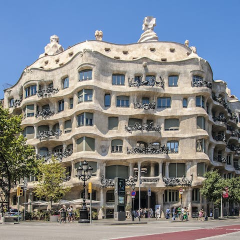 See one of Gaudi's most well-loved buildings, Casa Milà, at the end of your street