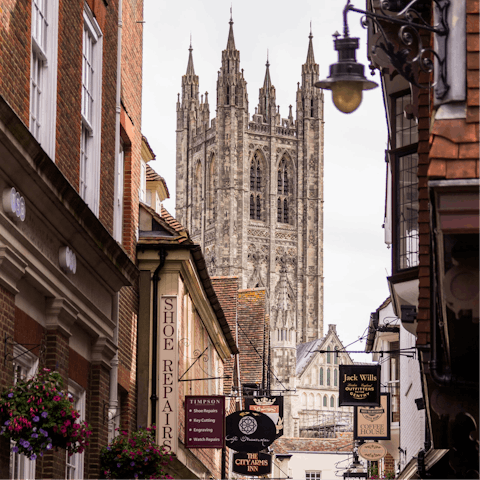 Visit Canterbury's famous cathedral, a short stroll away