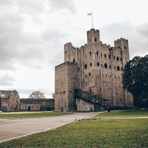 Visit Rochester Castle, just twenty-six minutes away on foot