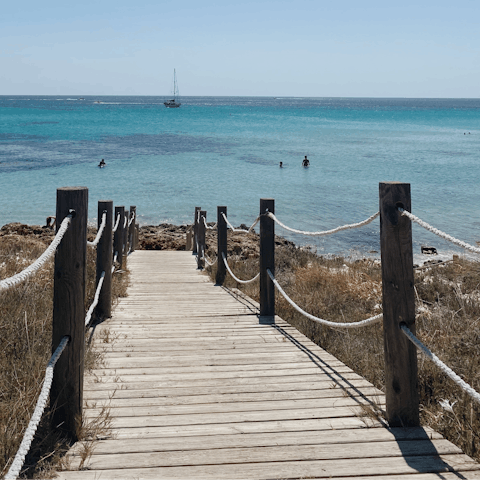 Discover the island's best beaches, staring with Cala Bassa – just a ten-minute drive away